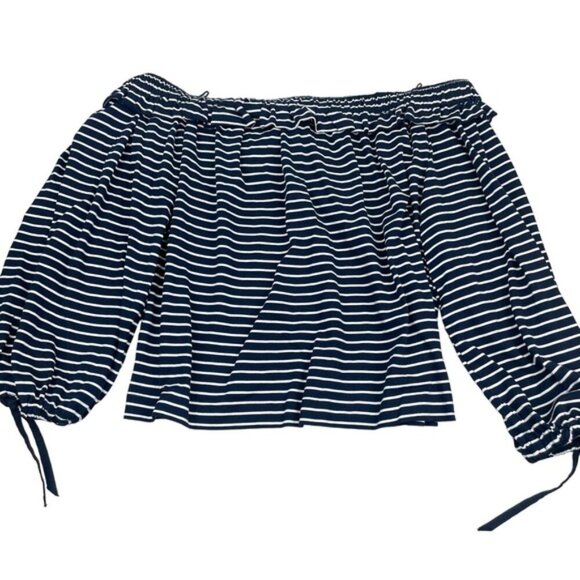 BANANA REPUBLIC Supima Cotton Off The Shoulder Top Sz Medium - Picture 2 of 5